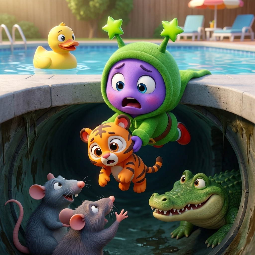 Baby's Big Pool Adventure — scene from the story