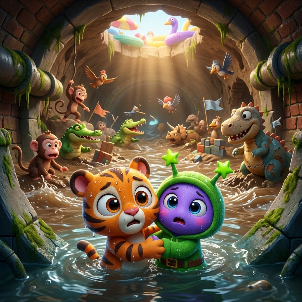 Baby And Zippy's Splashy Adventure — scene from the story