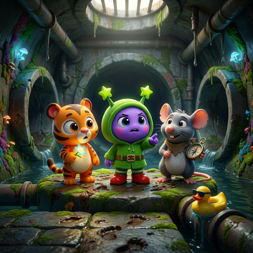 Baby's Big Sewer Adventure — scene from the story