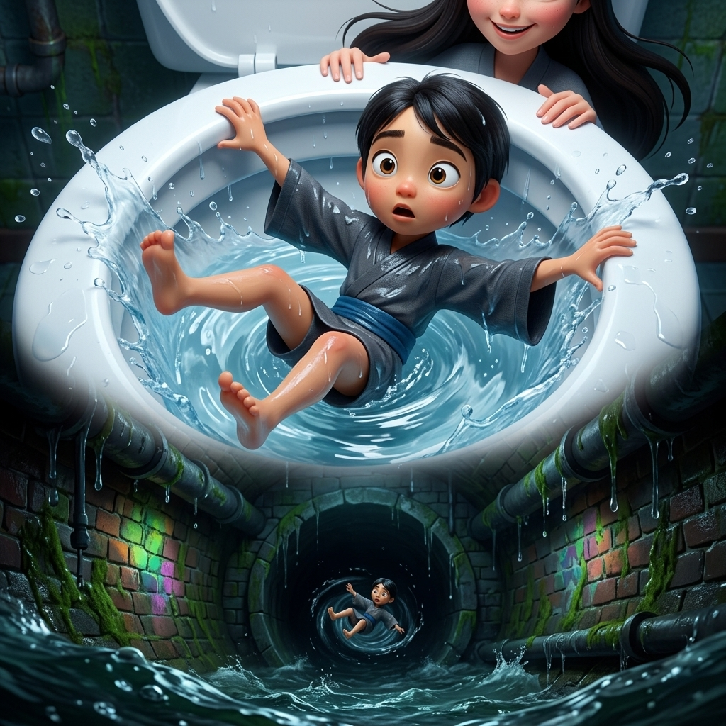Ping's Splashy Sewer Adventure — scene from the story