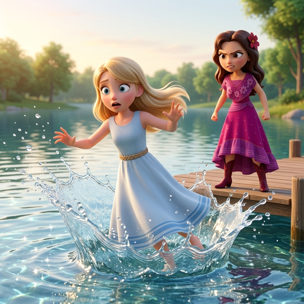 Lucky's Big Splash Lesson — scene from the story