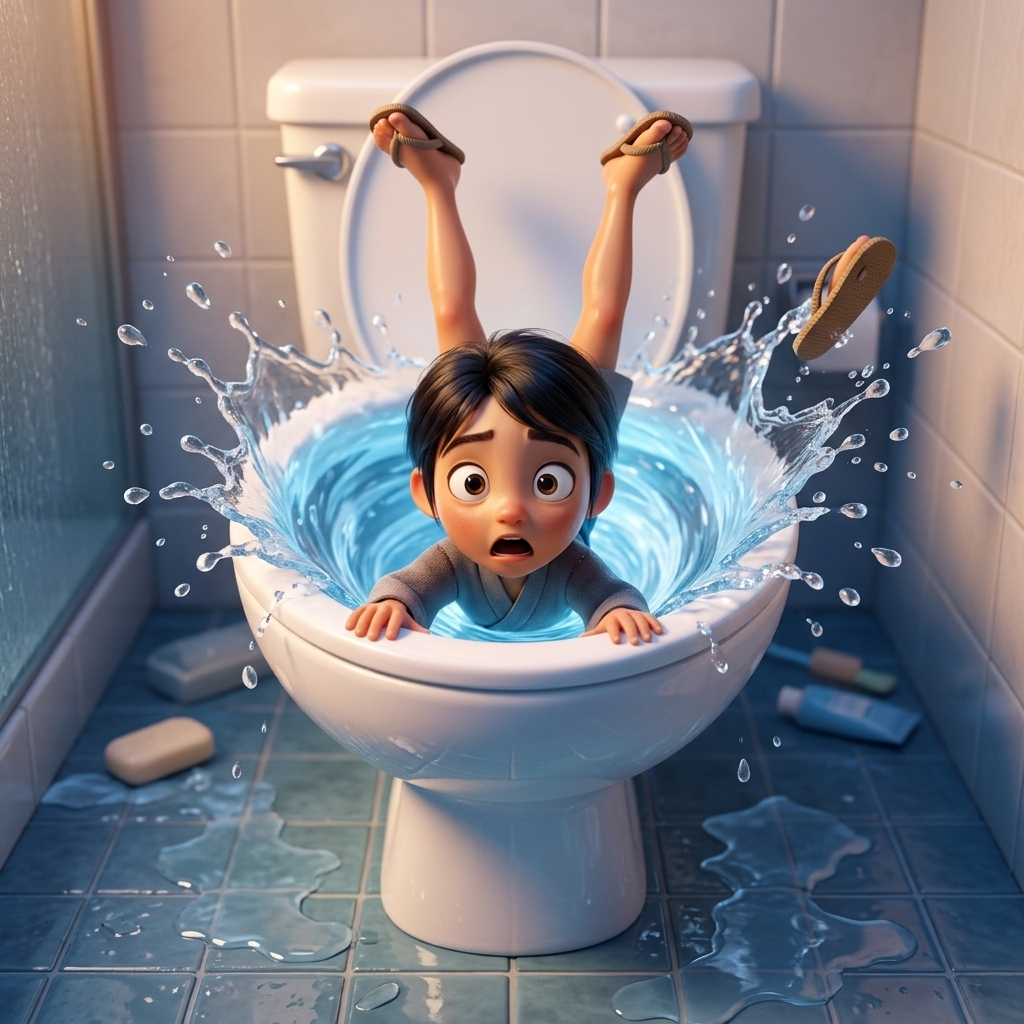 Ping's Slippery Bathroom Day — scene from the story