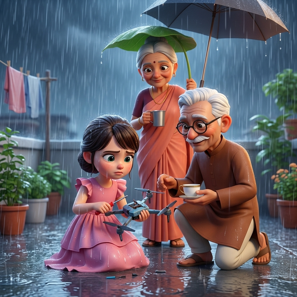 Kanishka's Rainy Day Fix — scene from the story