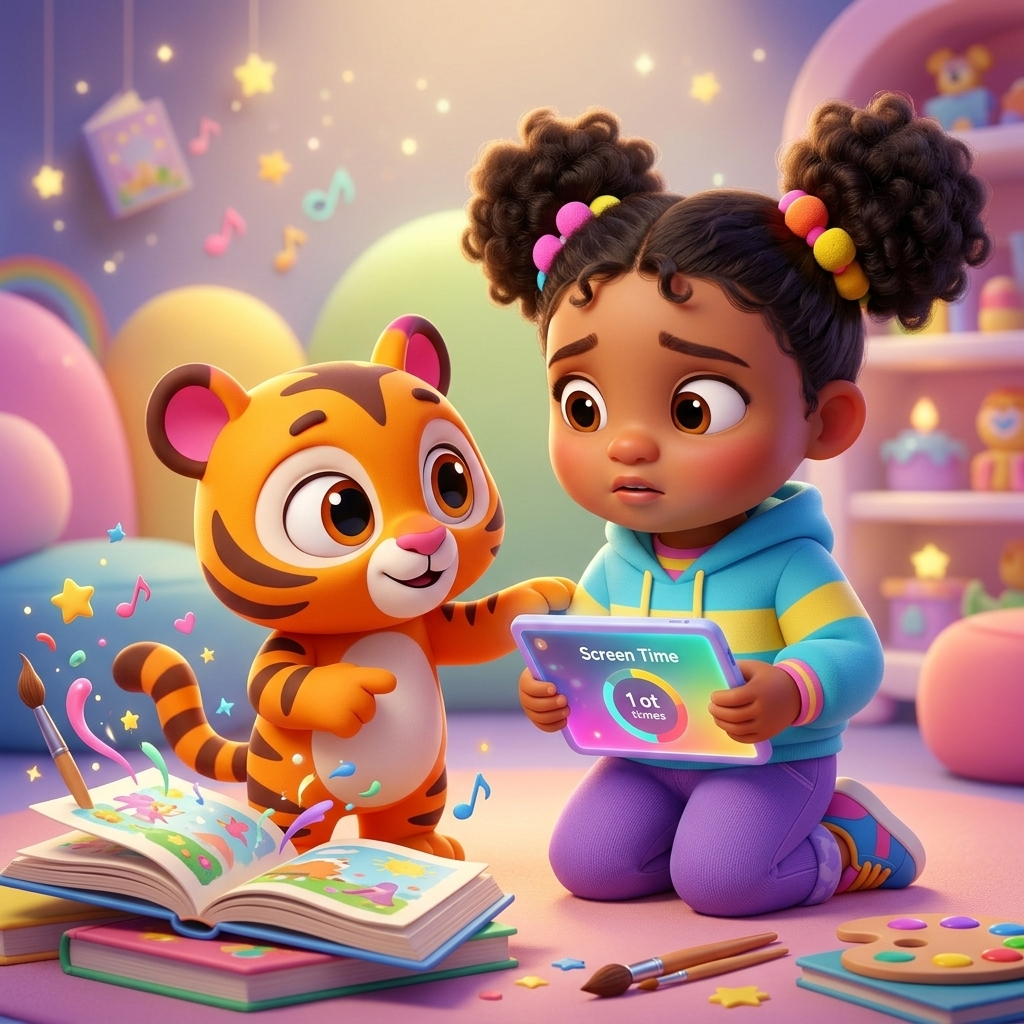 Madeeha's Screen Time Lesson — scene from the story