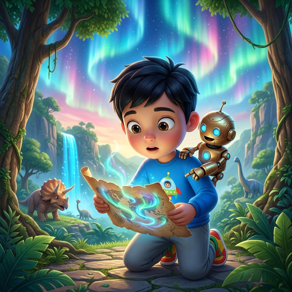 Aun Ali's Dino Treasure! — scene from the story