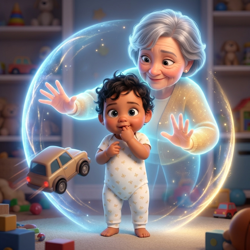 Grandma Marilyn Keeps Watch — scene from the story