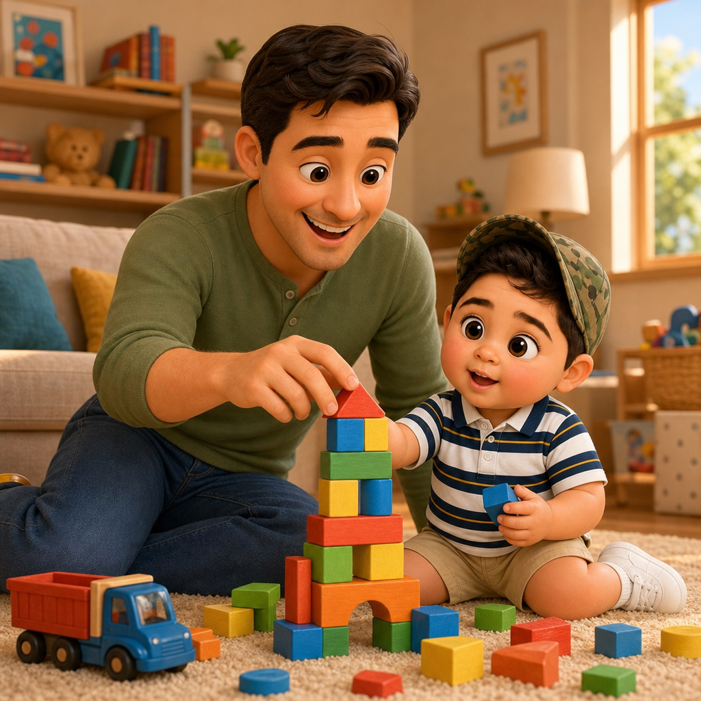 Hansel y Papá Juegan — scene from the story