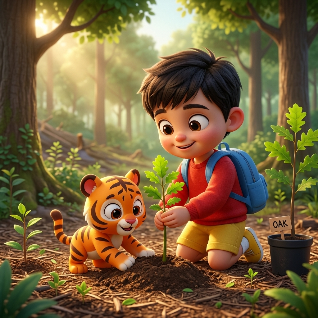 Arjun Plants New Trees! — scene from the story