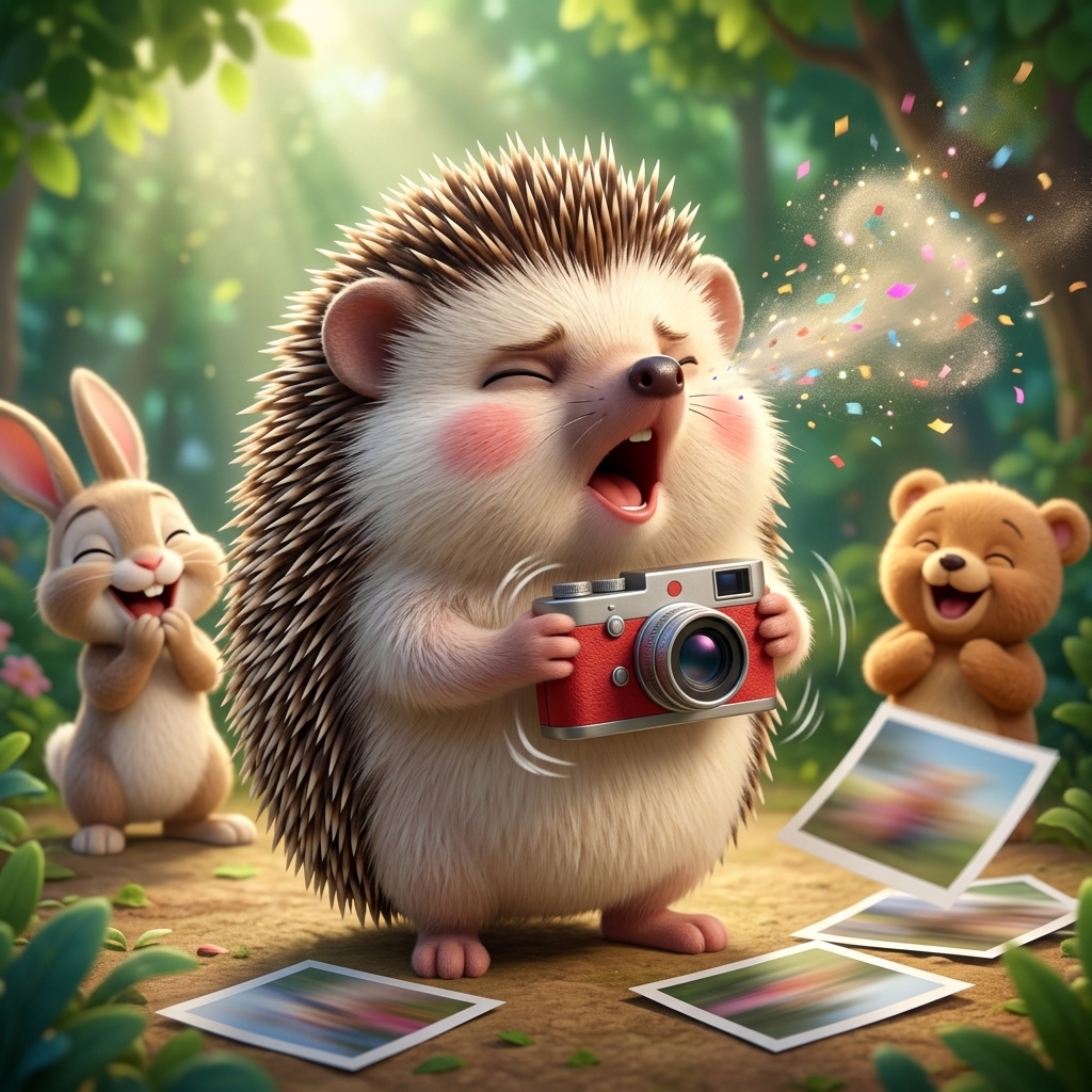 Spillo's Sneezy Photos! — scene from the story