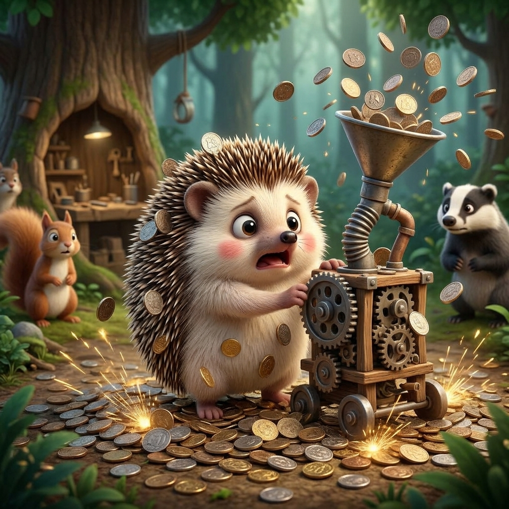 Spillo's Money Machine Mess — scene from the story