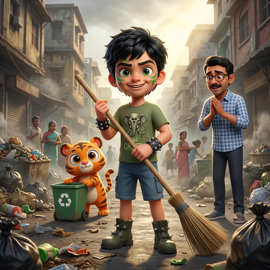 Chintu Saves Our City — scene from the story