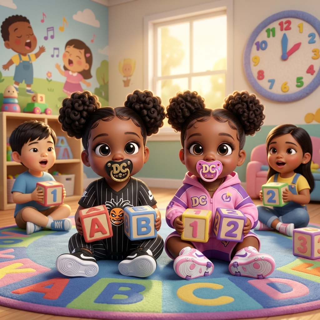 Dreaded Twins ABC Fun — scene from the story