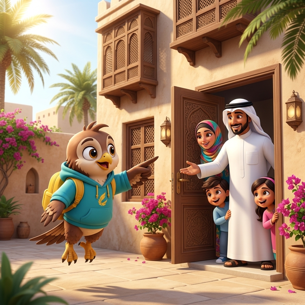 Saqr Meets The Family — scene from the story