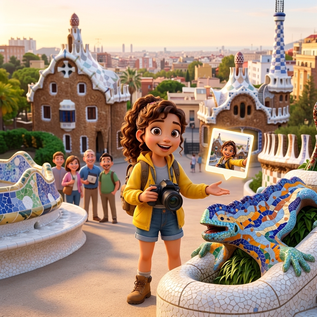 Lola Explores Park Güell! — scene from the story