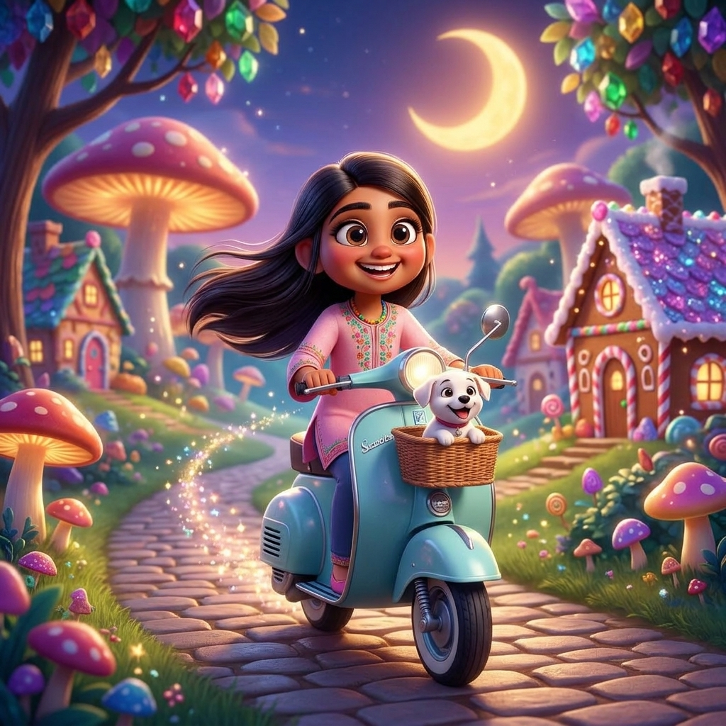 Rinki's Scooty Adventure — scene from the story