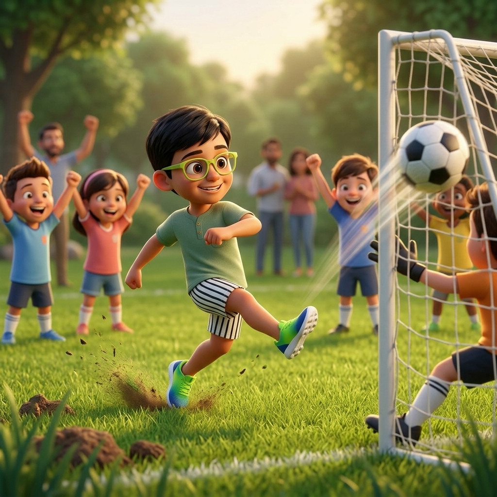 Divu's Winning Goal! — scene from the story