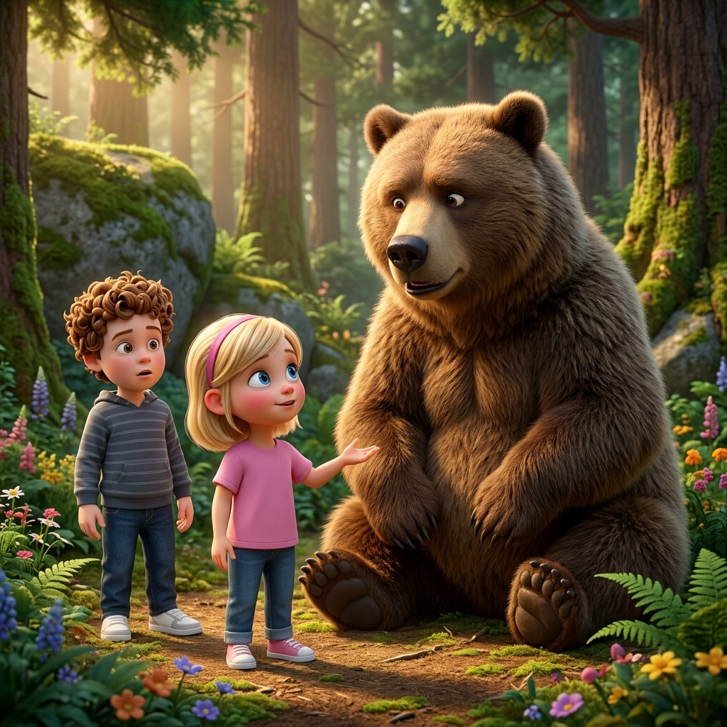 Bear Learns To Be Nice — scene from the story