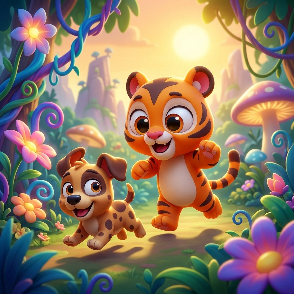 Zippy's Jungle Dog Chase — scene from the story