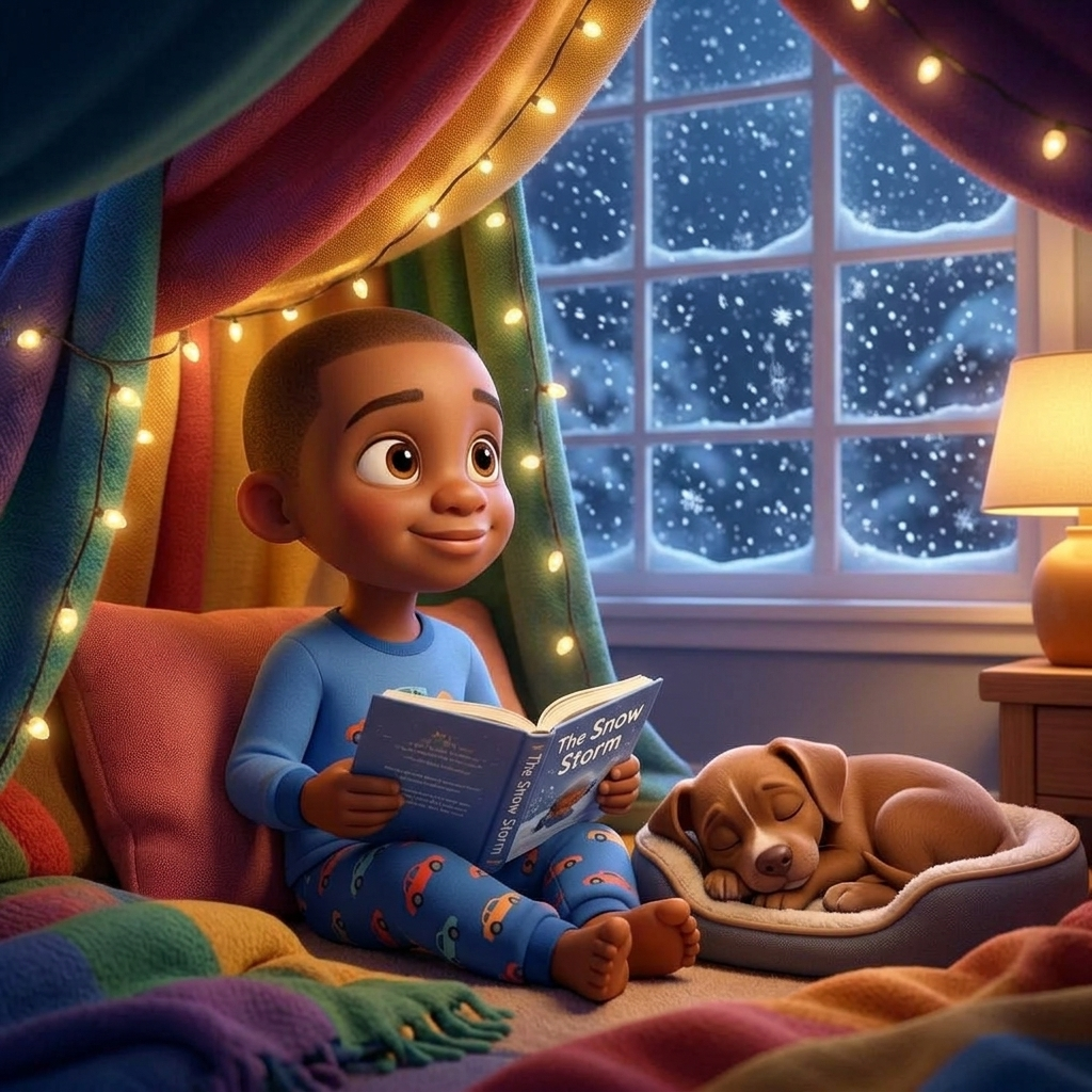 Ahkeem's Snowy Storm Day — scene from the story