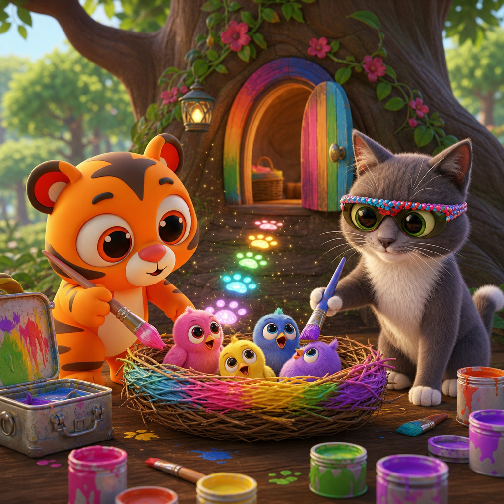 The Rainbow Nest Rescue — scene from the story