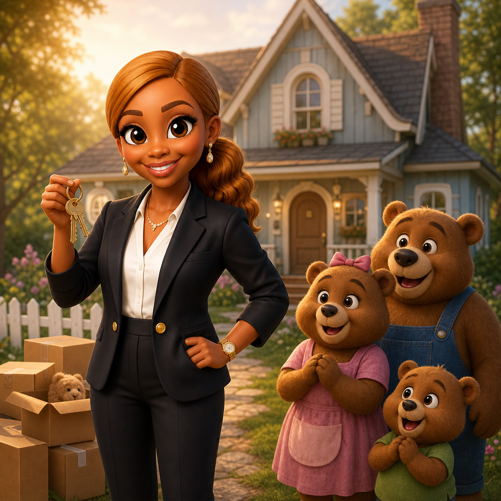 Goldilocks Finds Home — scene from the story