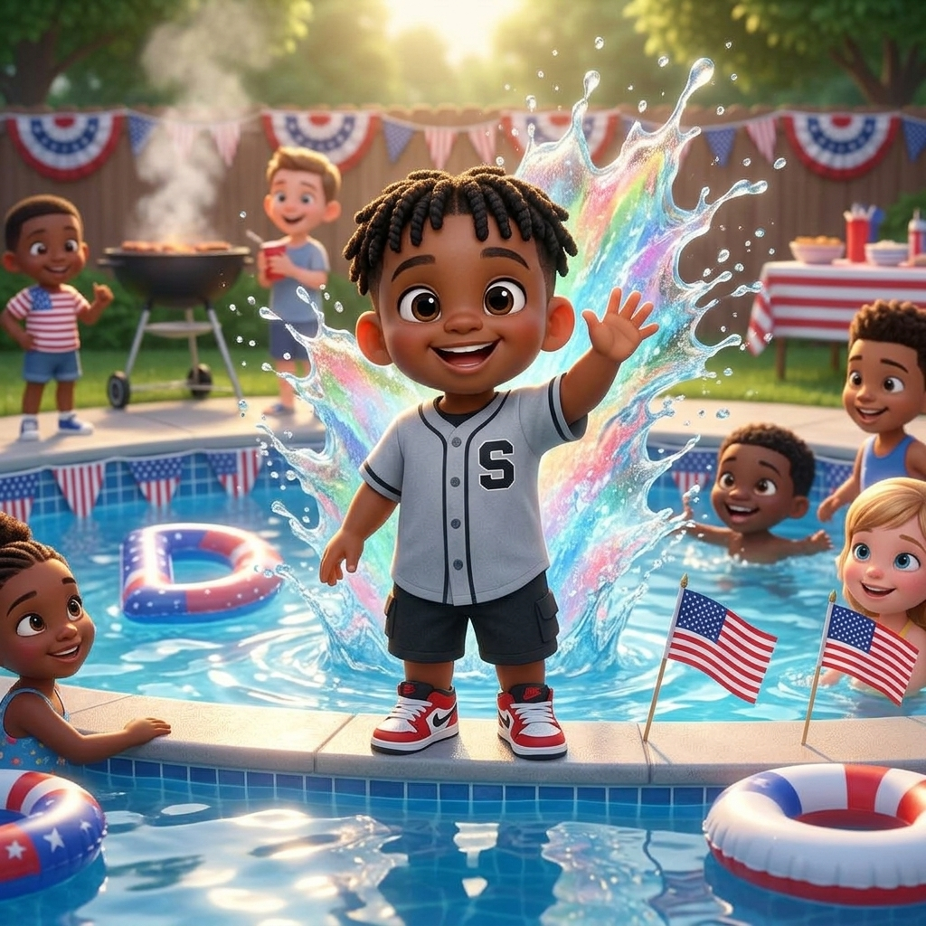 Dexter's Splashy Pool Party — scene from the story