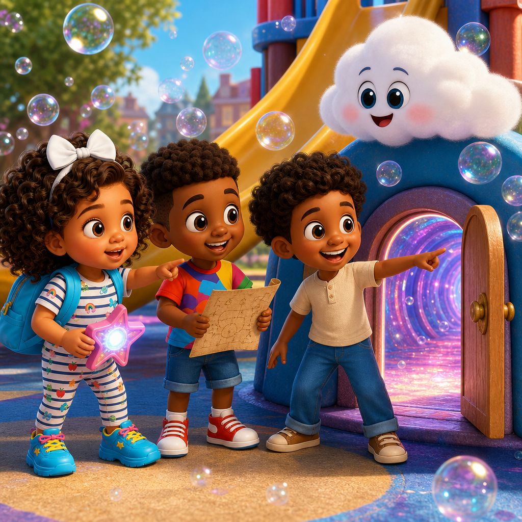 Baby Cloud's Bubble Trip — scene from the story
