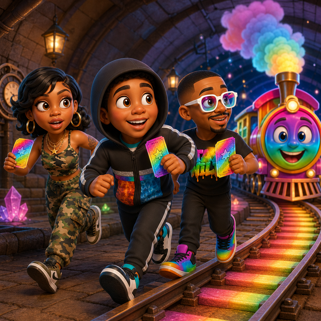 The Giggle Train Dash — scene from the story