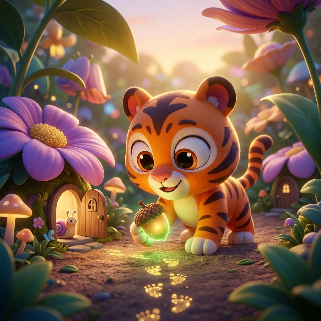 Tigey's Glowing Garden Quest — scene from the story