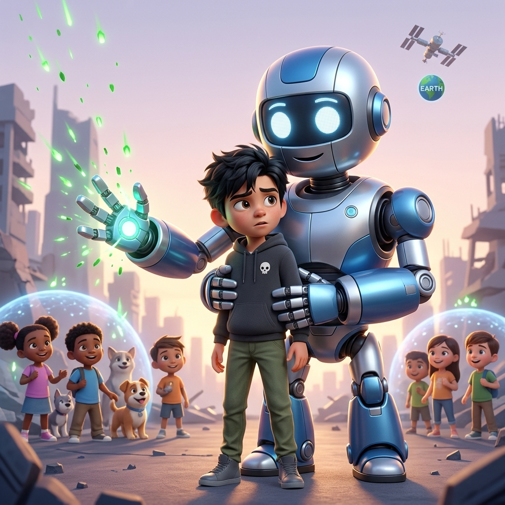 Robot Saves Everyone! — scene from the story