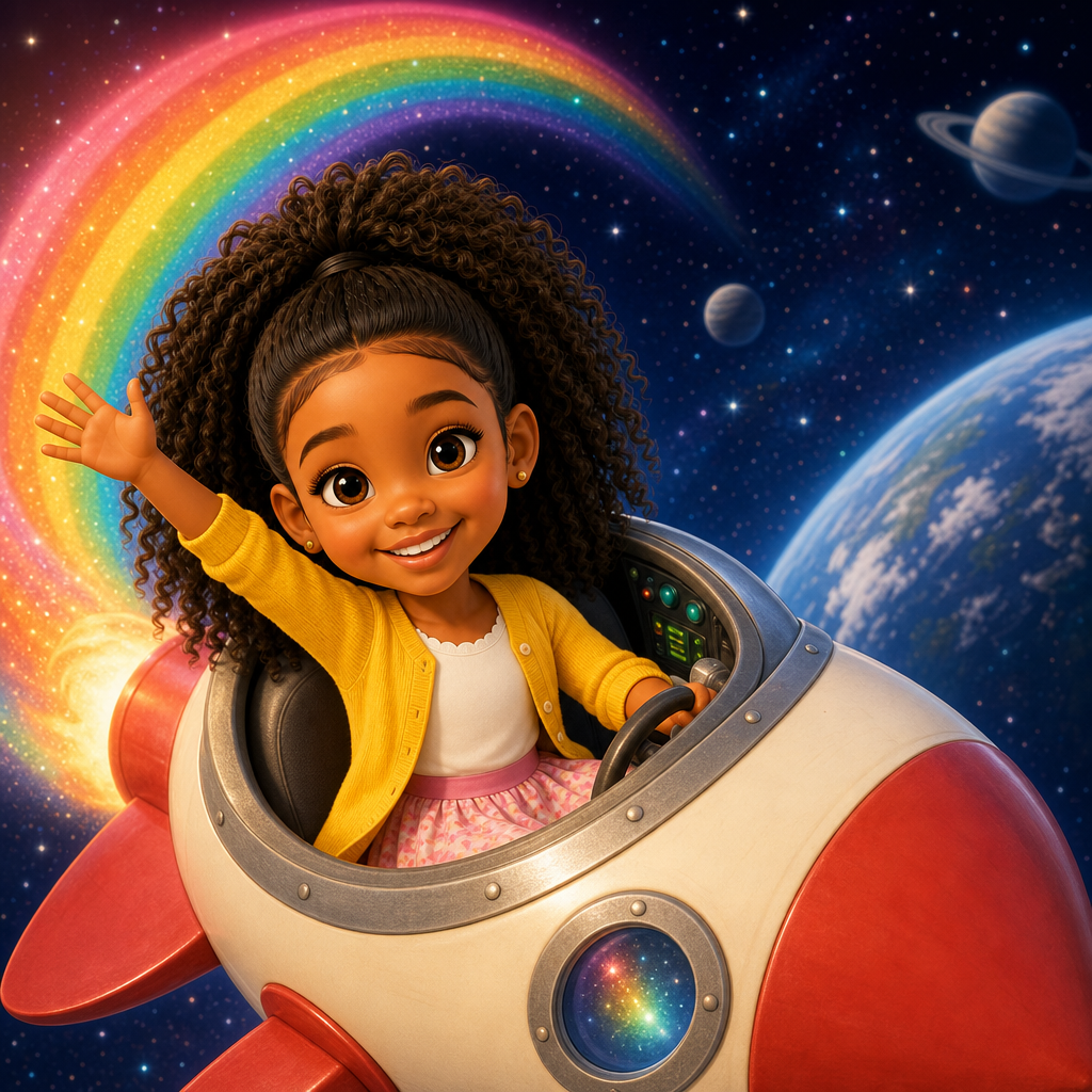 Rose’s Rocket Rainbow — scene from the story