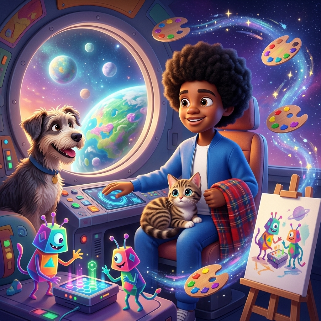 Marley's Galactic Art Adventure — scene from the story