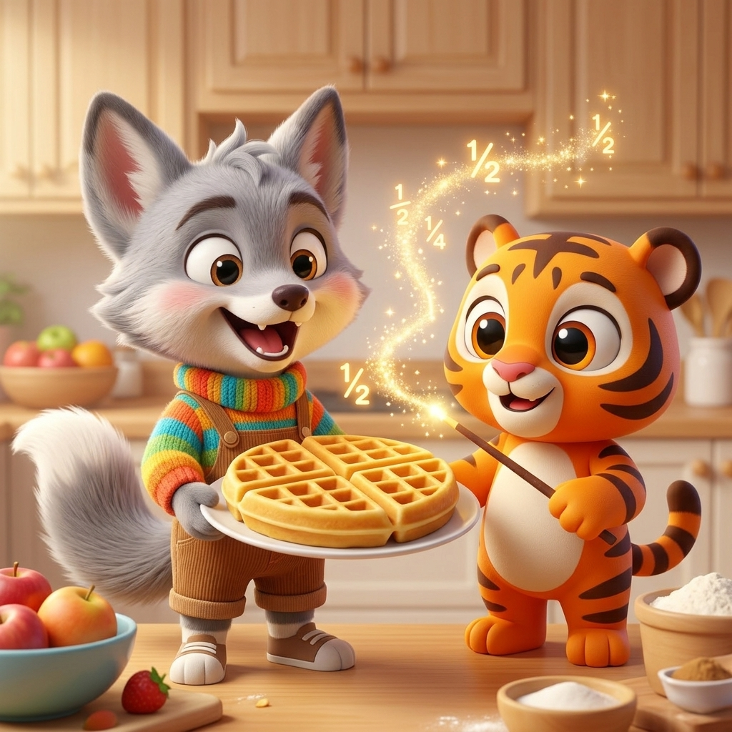 Pip's Waffle Fraction Fun — scene from the story
